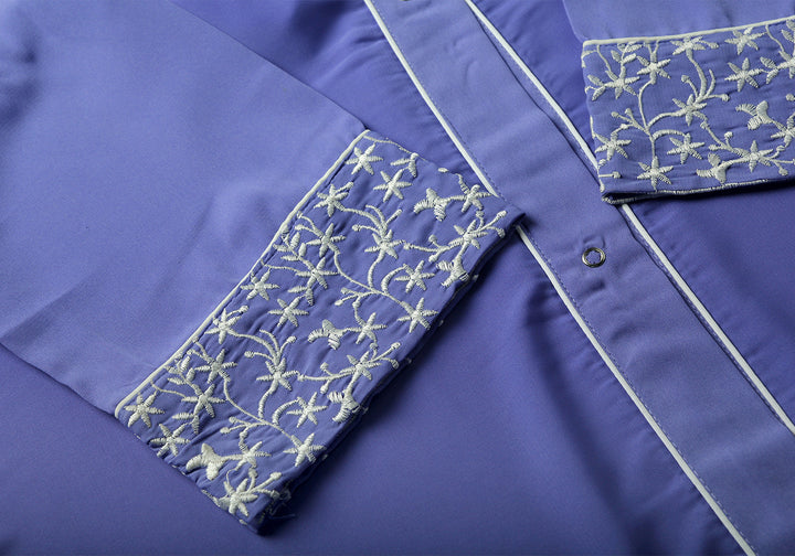 Ferozi Sleeves Embroidery Abaya