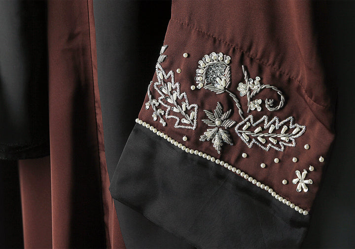 Chocolate Brown Handwork Abaya