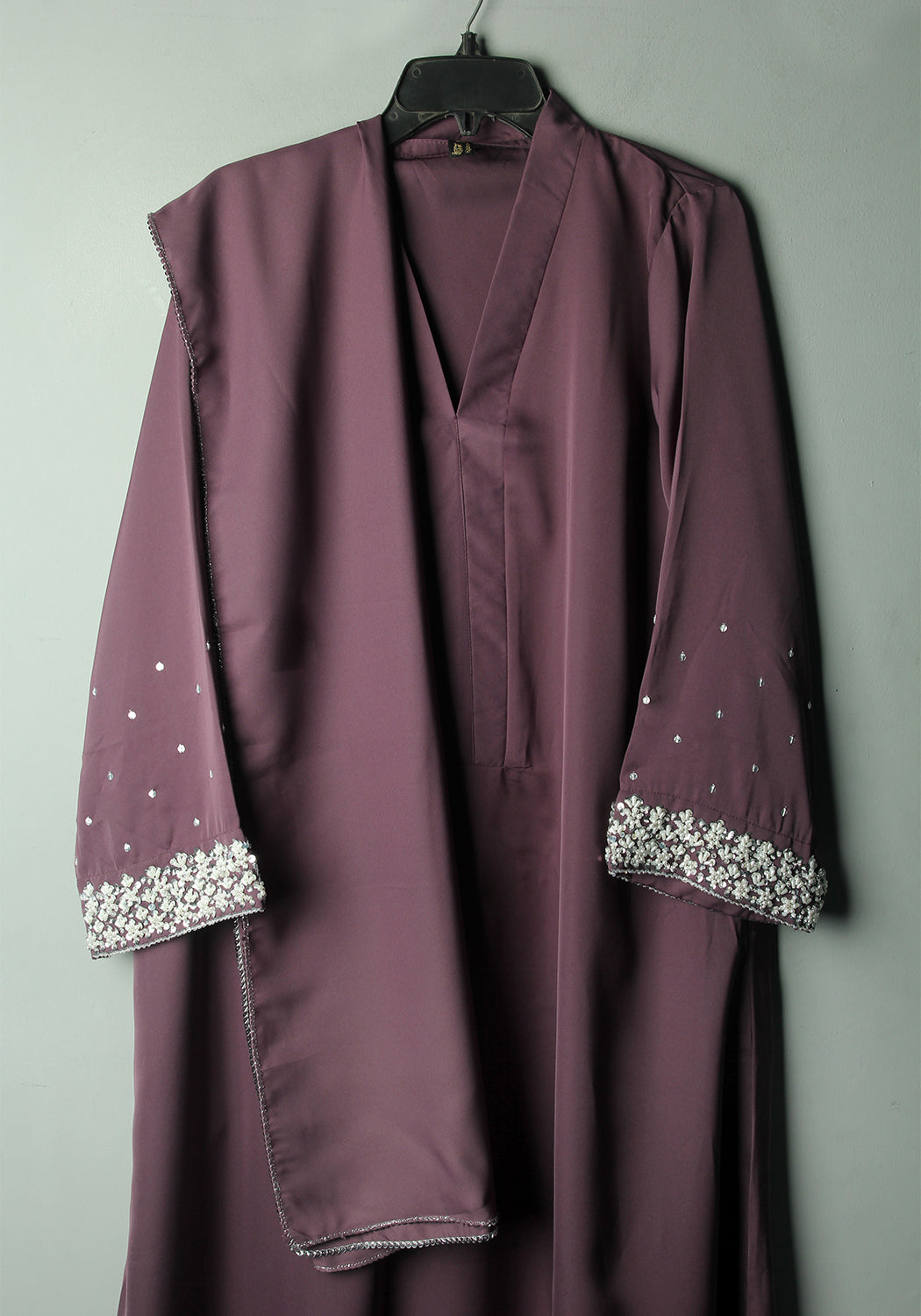 Mauve Handwork Abaya