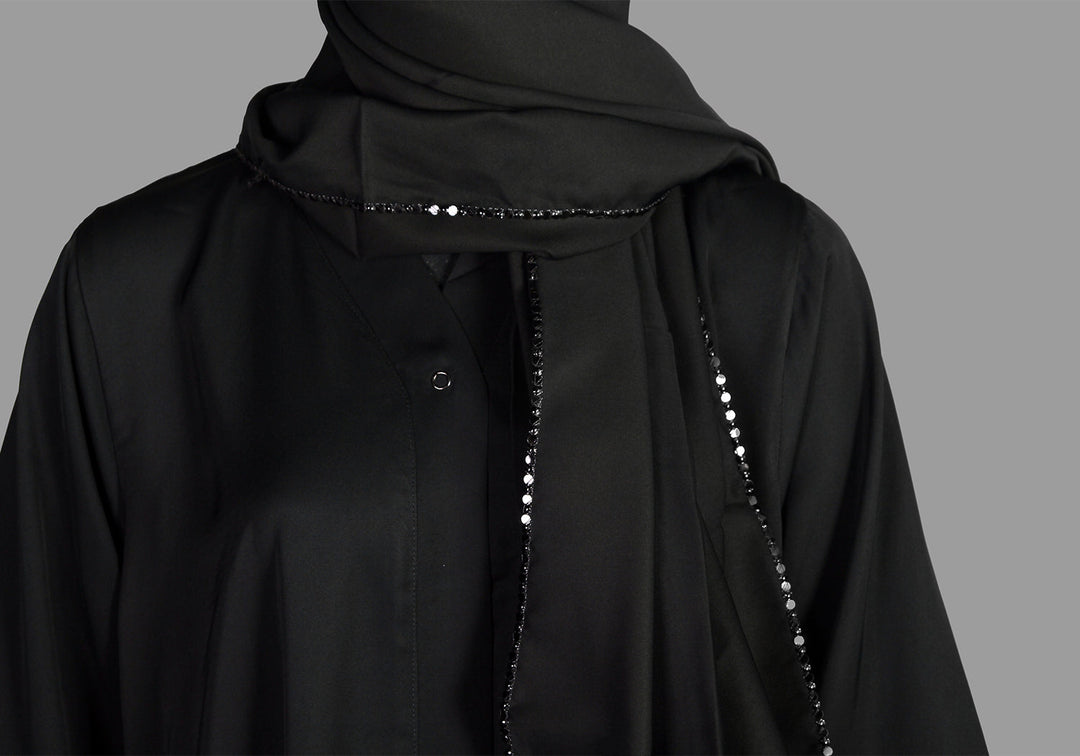 Black Net Sleeve Style Abaya