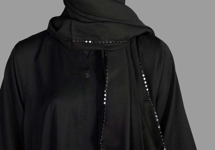 Black Net Sleeve Style Abaya