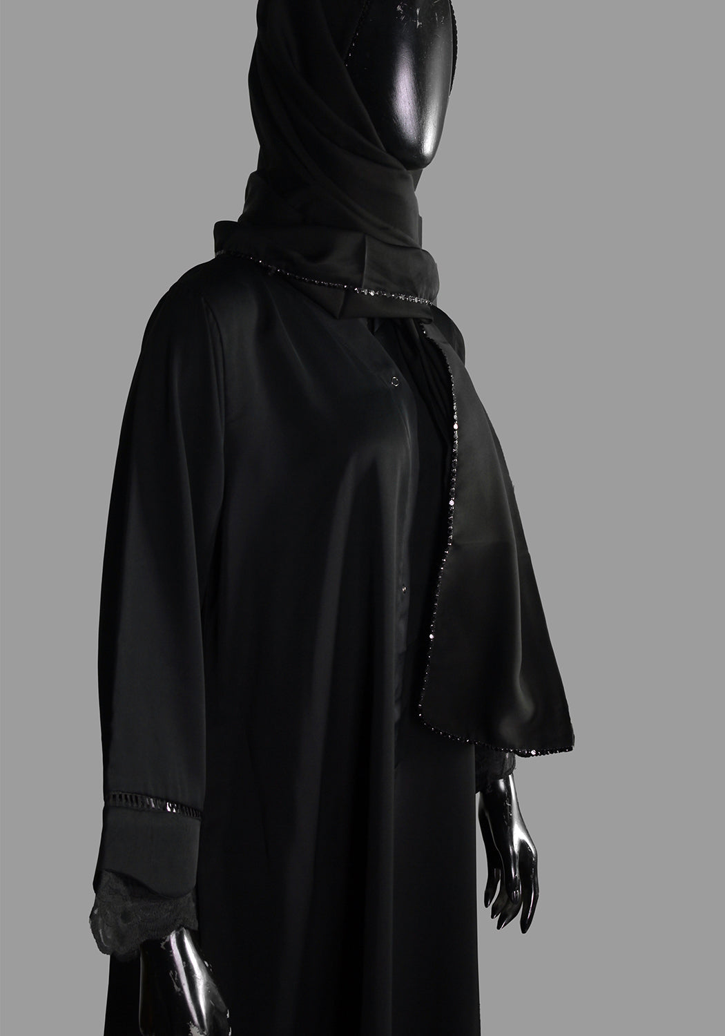 Black Net Sleeve Style Abaya