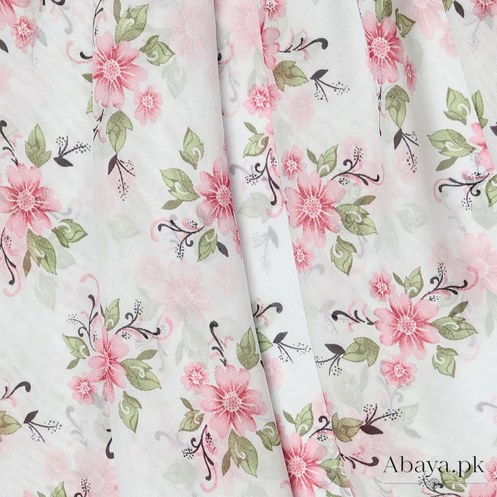 Georgette Off White Botanic Hijab