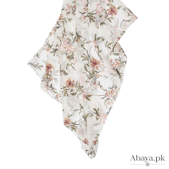 Georgette white pearl Hijab