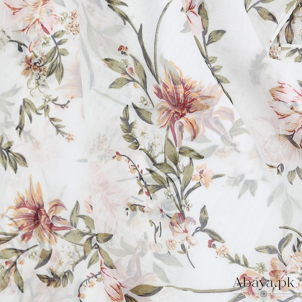 Georgette white pearl Hijab