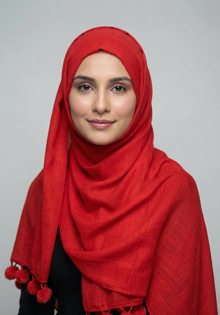 Suria Cashmere Hijab - Red