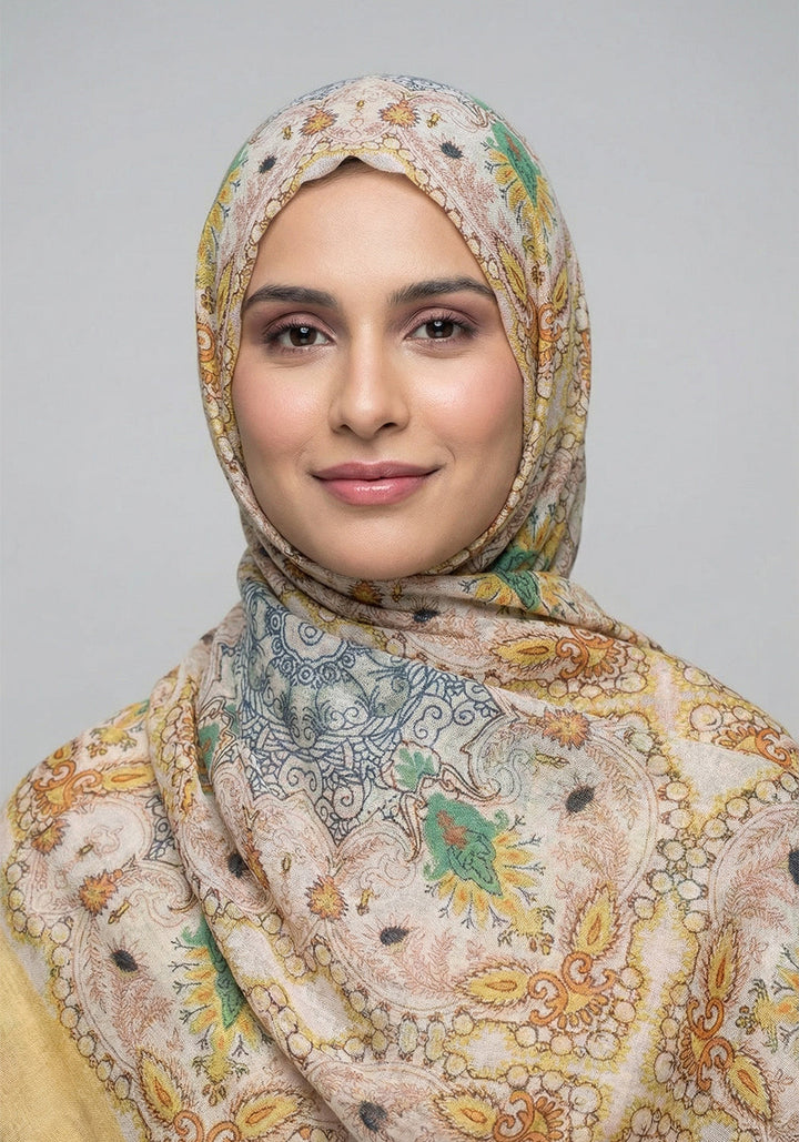 Yasmin Cotton Hijab - Yellow