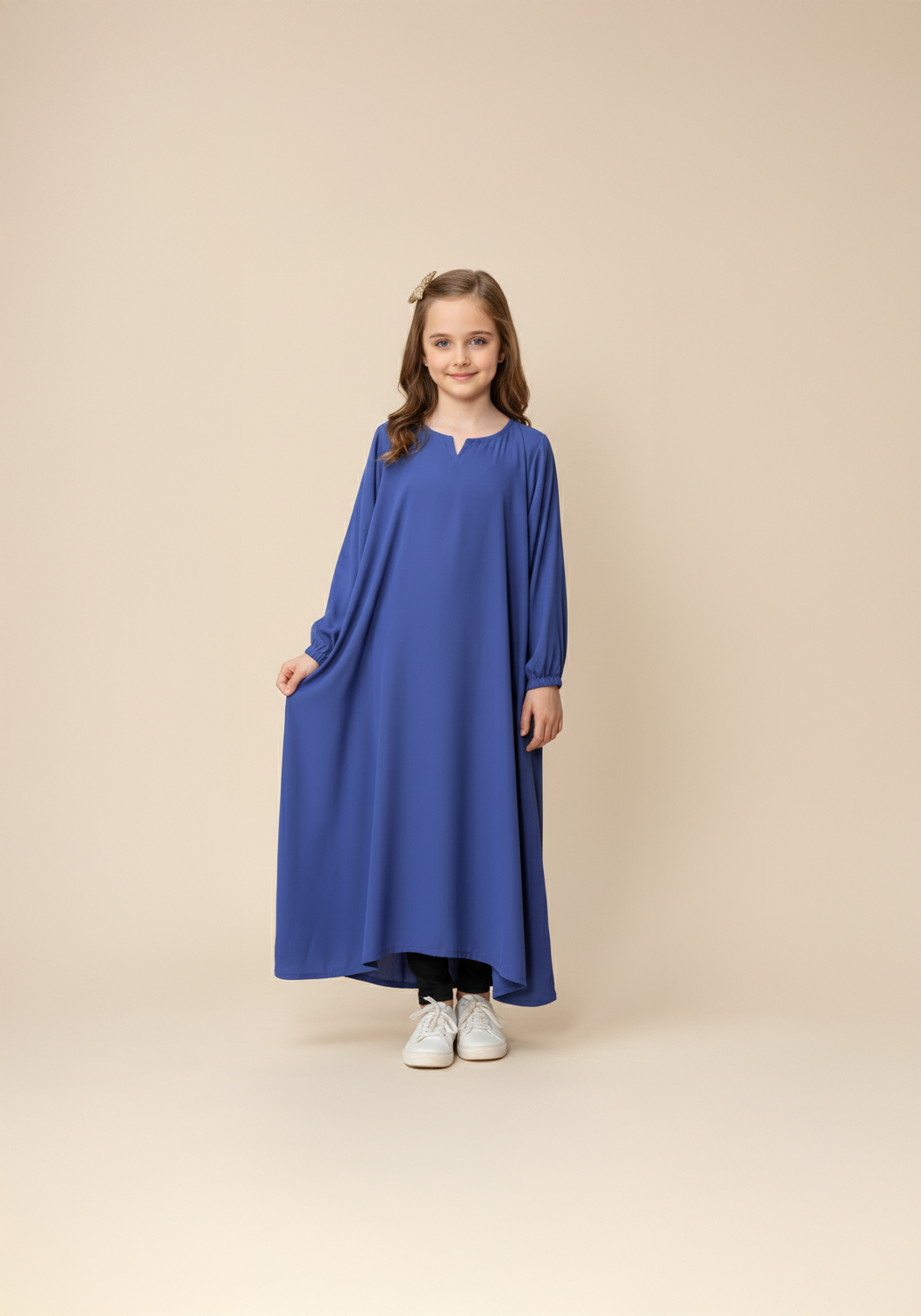 Kids Front Closed Blue Abaya