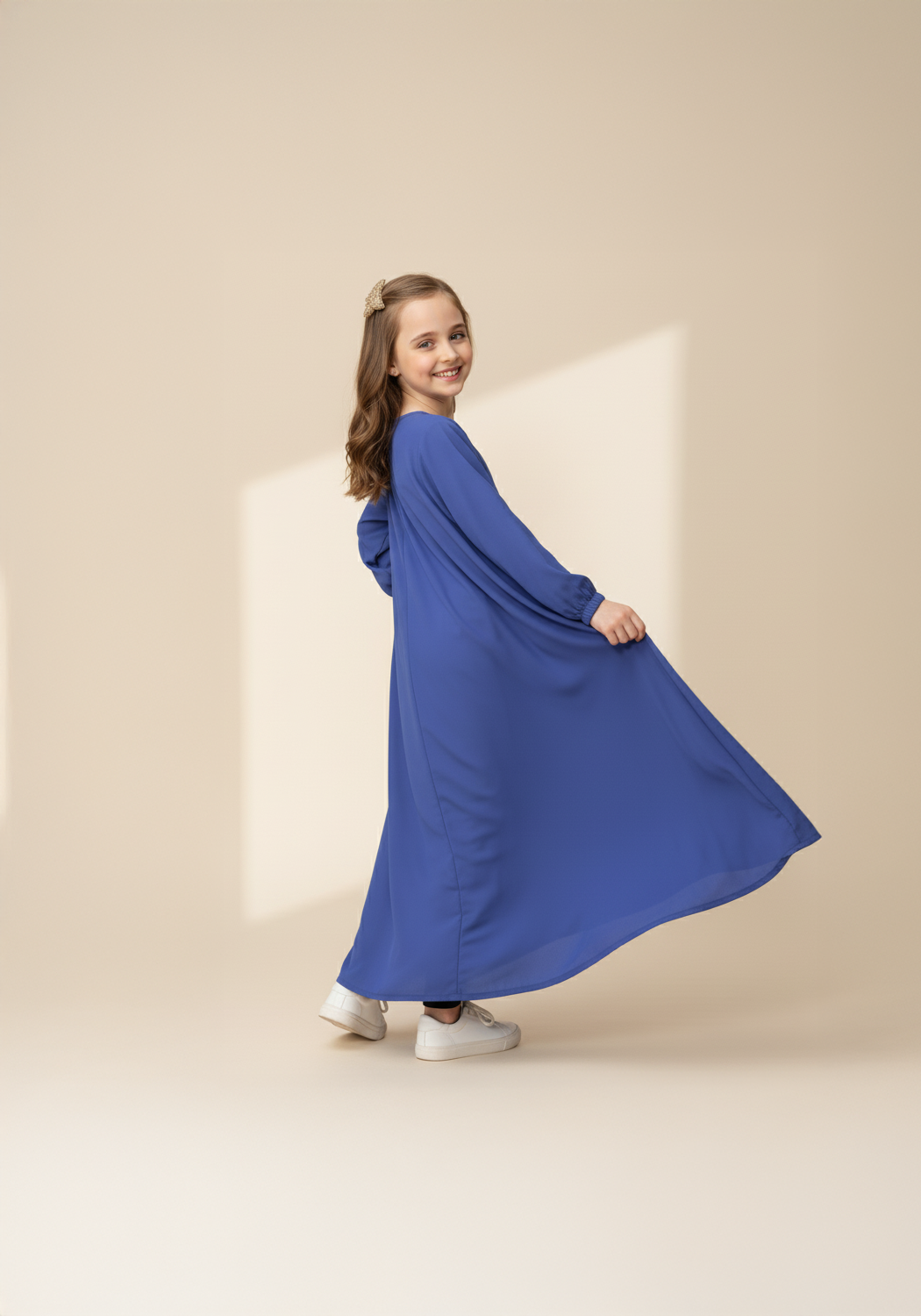 Kids Front Closed Blue Abaya