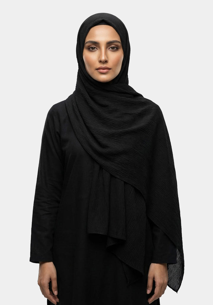 Crinkle Chiffon-Black