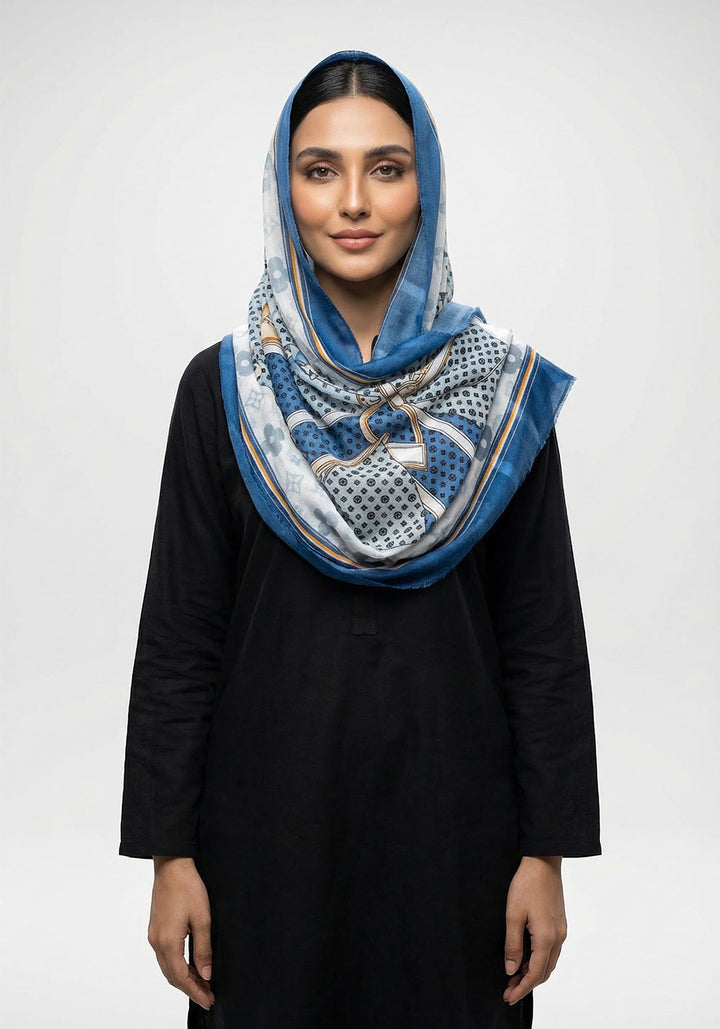 Nabiha Lawn Hijab - Blue