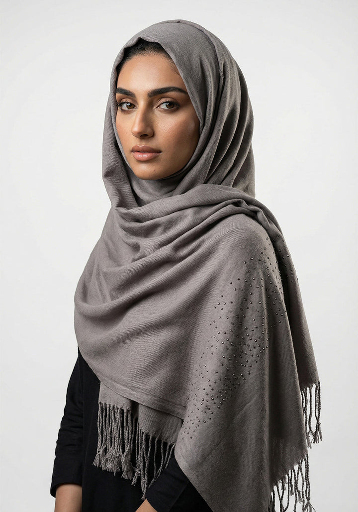 Sehar Wool Hijab - Dark Grey