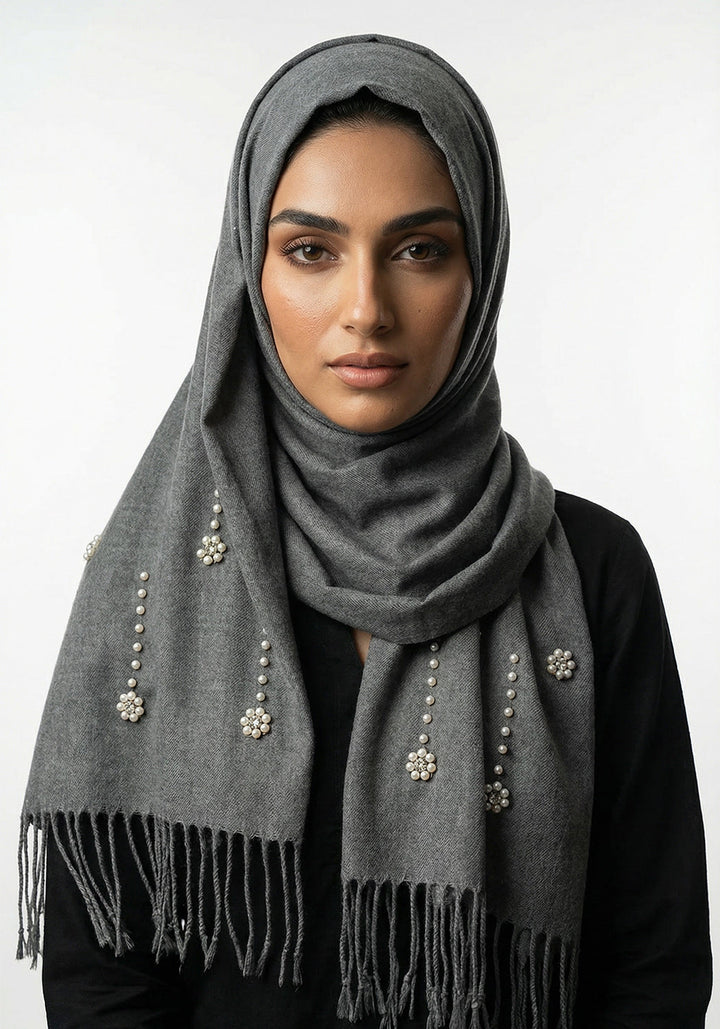 Nihaal Wool Hijab -Charcoal