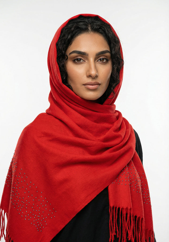 Sehar Wool Hijab -Red