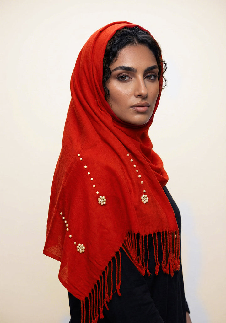 Nihaal Wool Hijab - Red
