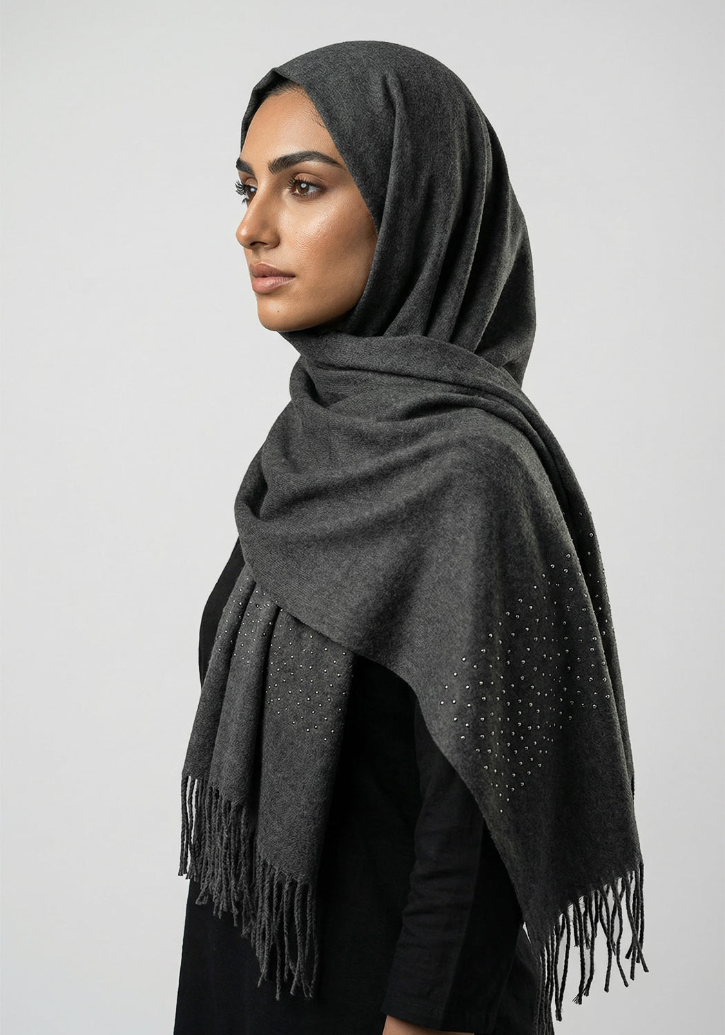 Sehar Wool Hijab - Charcoal