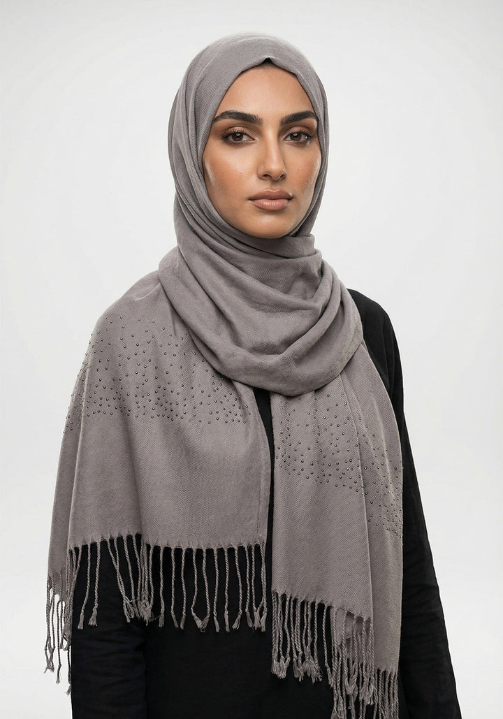 Sehar Wool Hijab - Dark Grey
