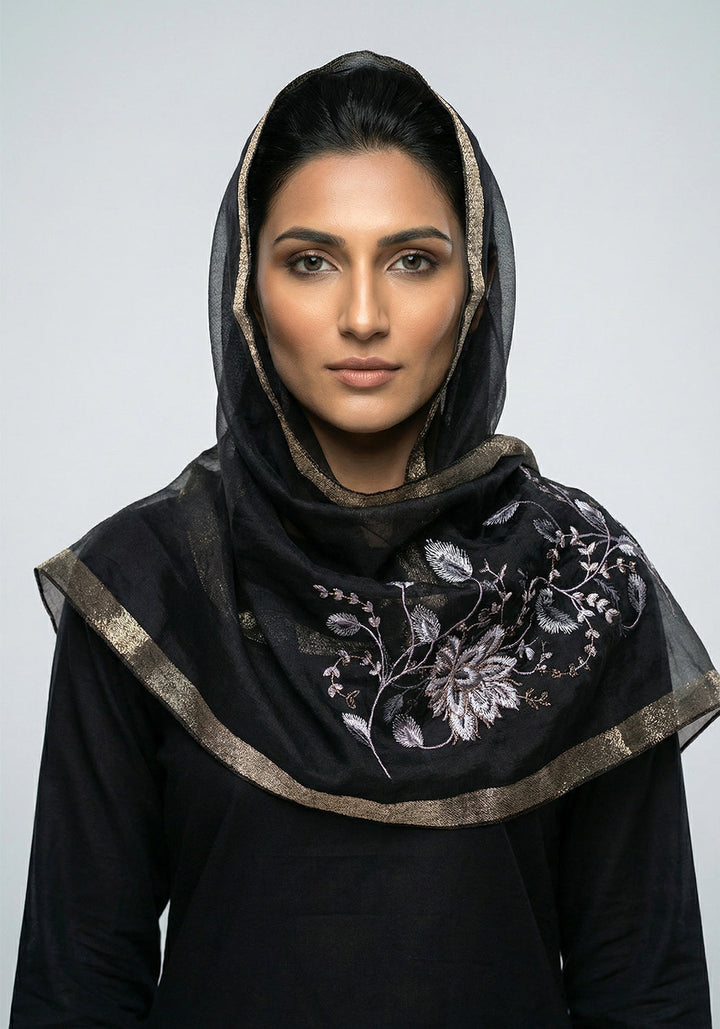 Organza Embroidery Black
