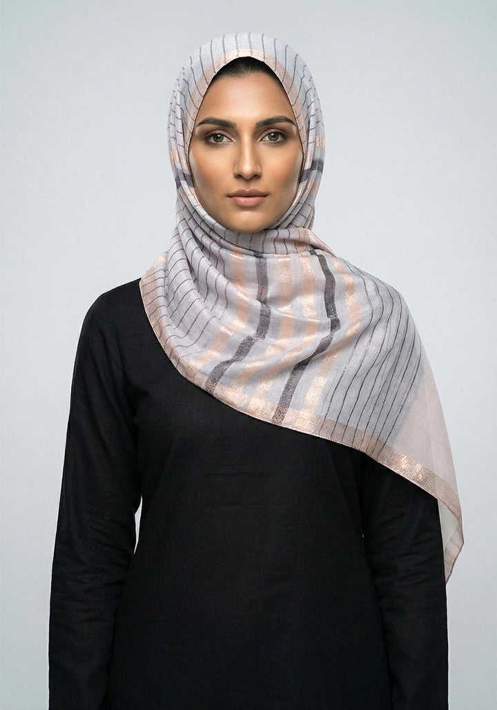 Organza Border Light Grey