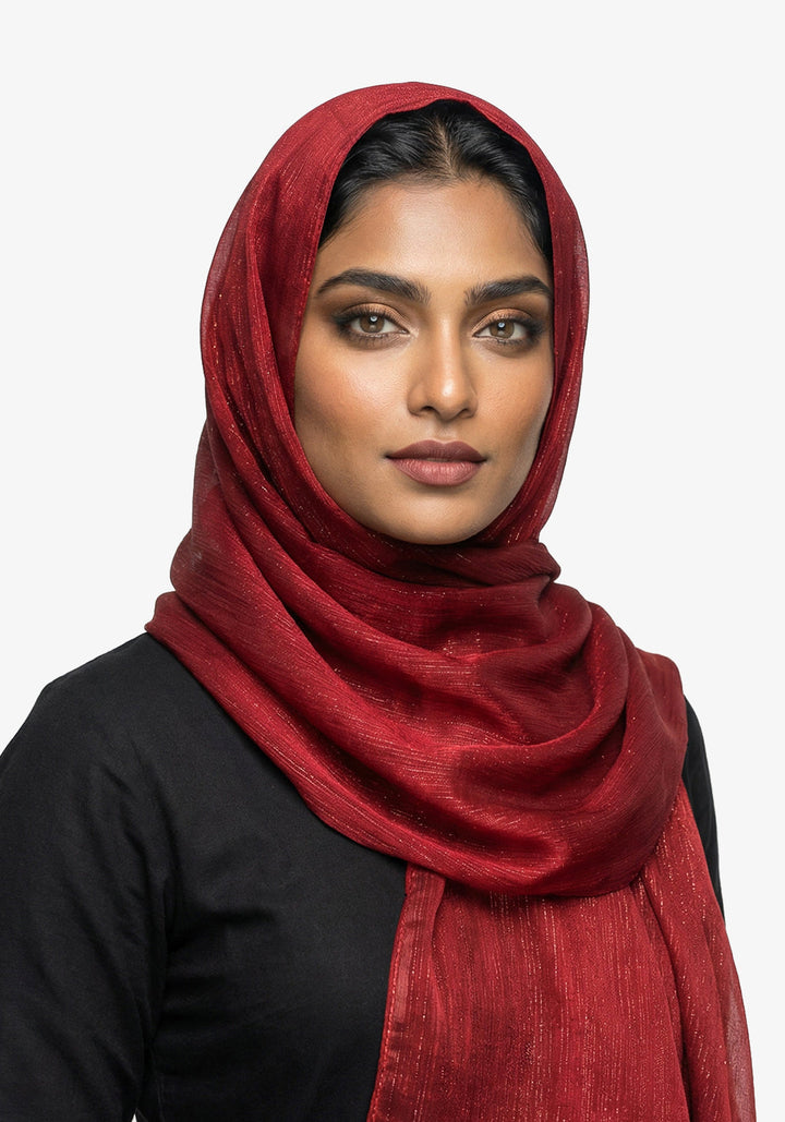 Metallic Chiffon-Red