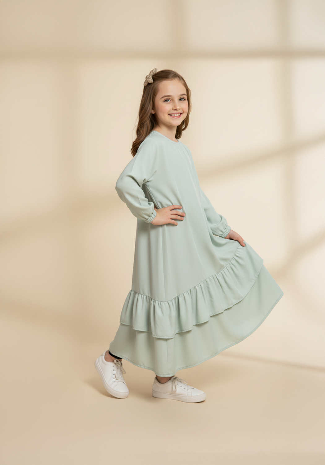 Frill Abaya Olive Green