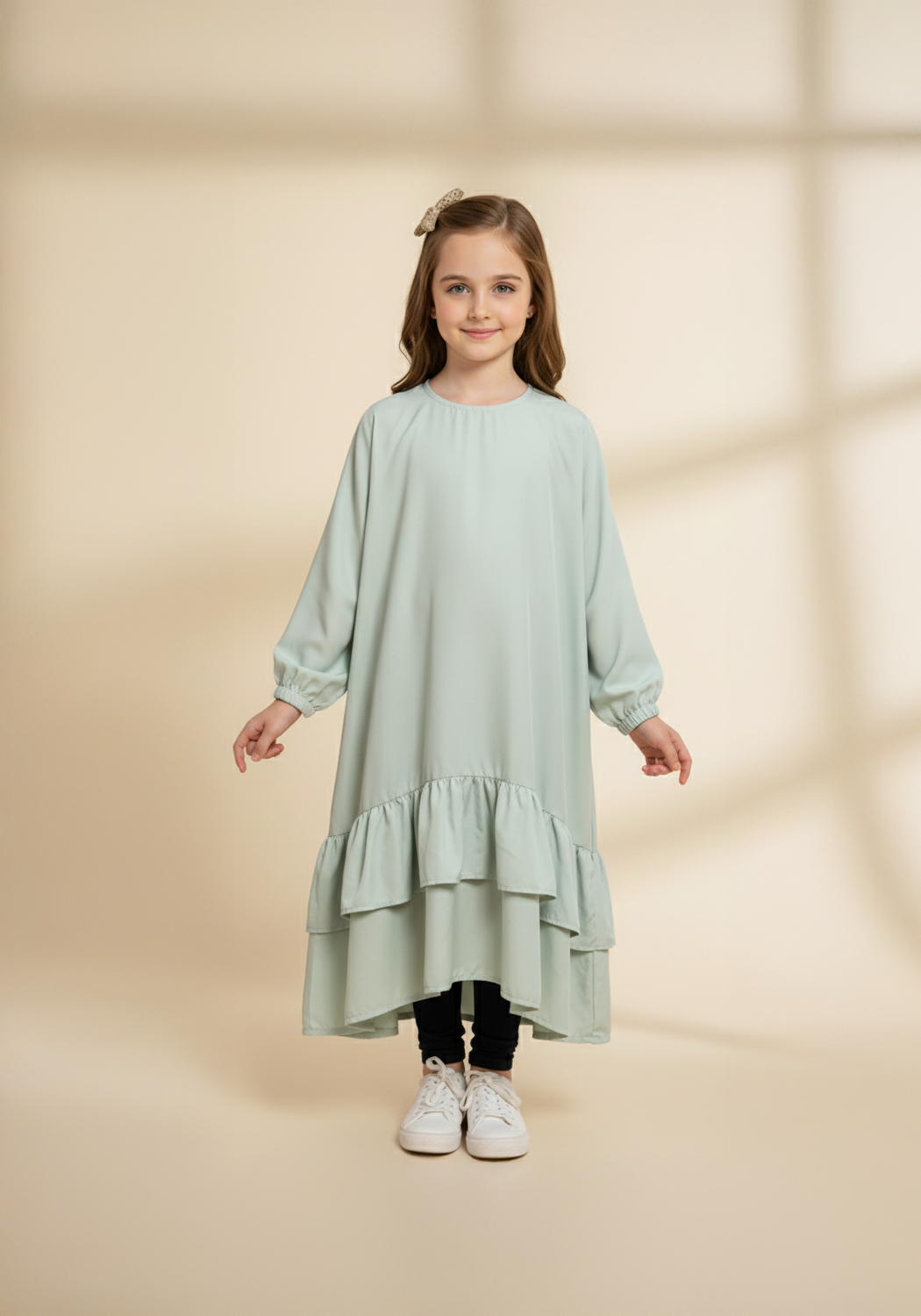 Frill Abaya Olive Green