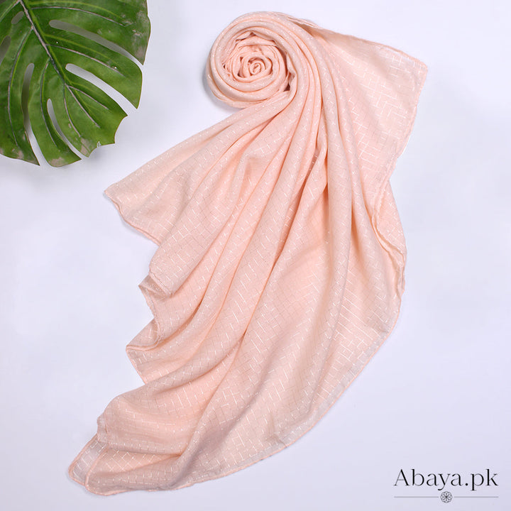 Square Lawn Hijab Peach
