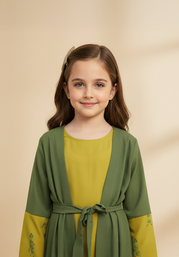 Golden Olive Kids Abaya