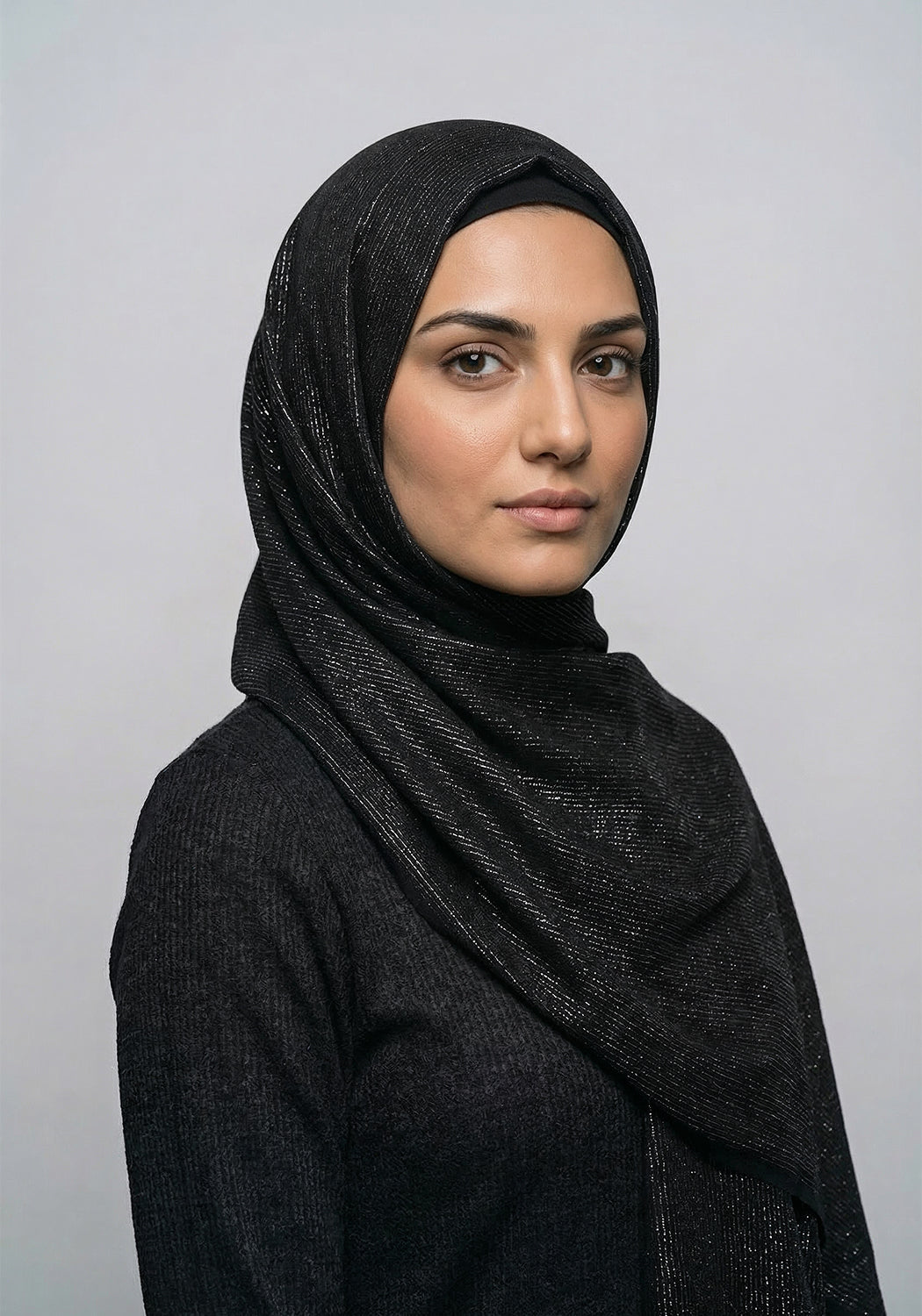 Ferial Lawn Hijab - Black