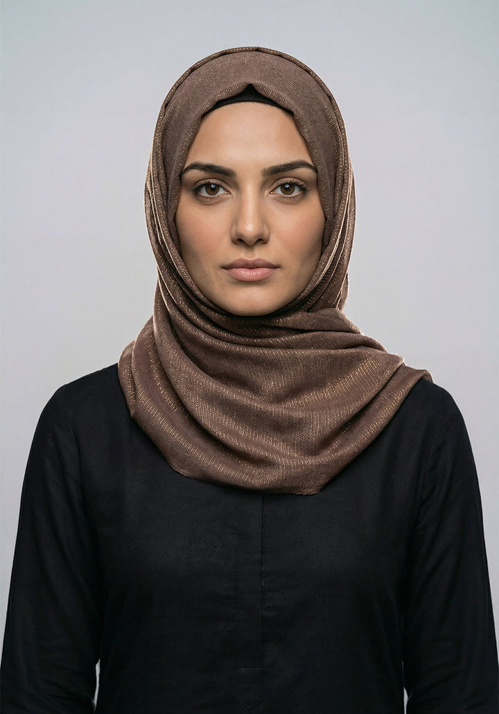 Ferial Lawn Hijab - Dark Brown
