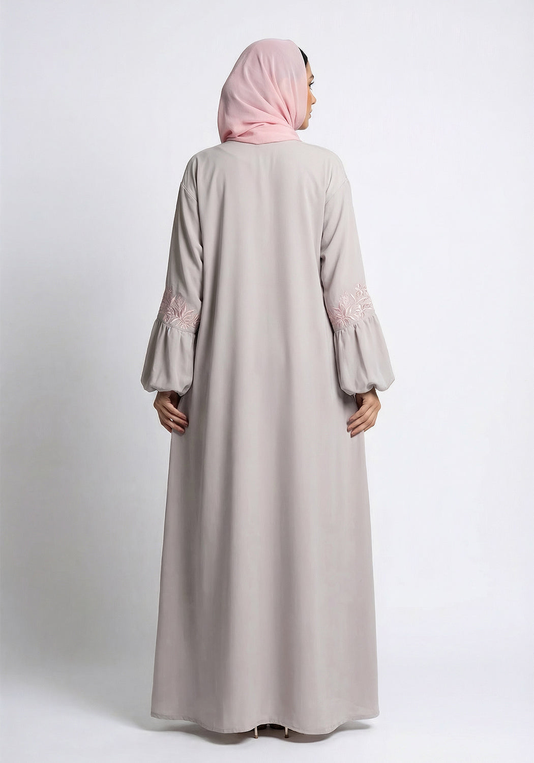 Silver Petal Abaya