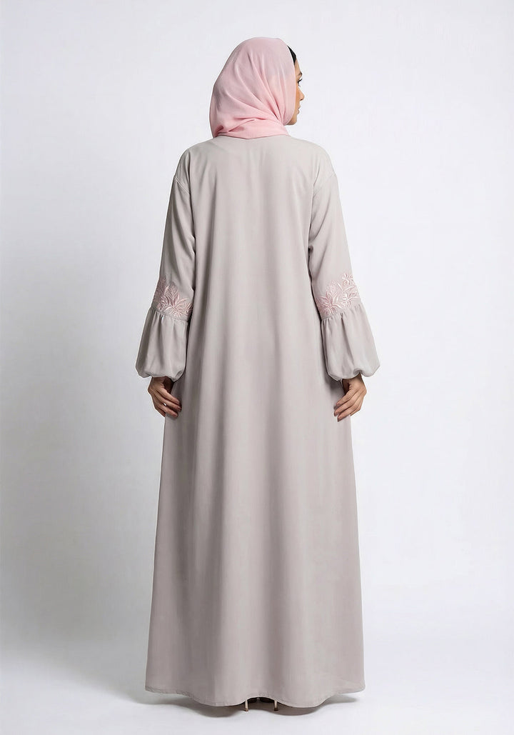 Silver Petal Abaya