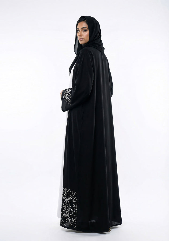 Double-Layer Abaya with White Malai Inner