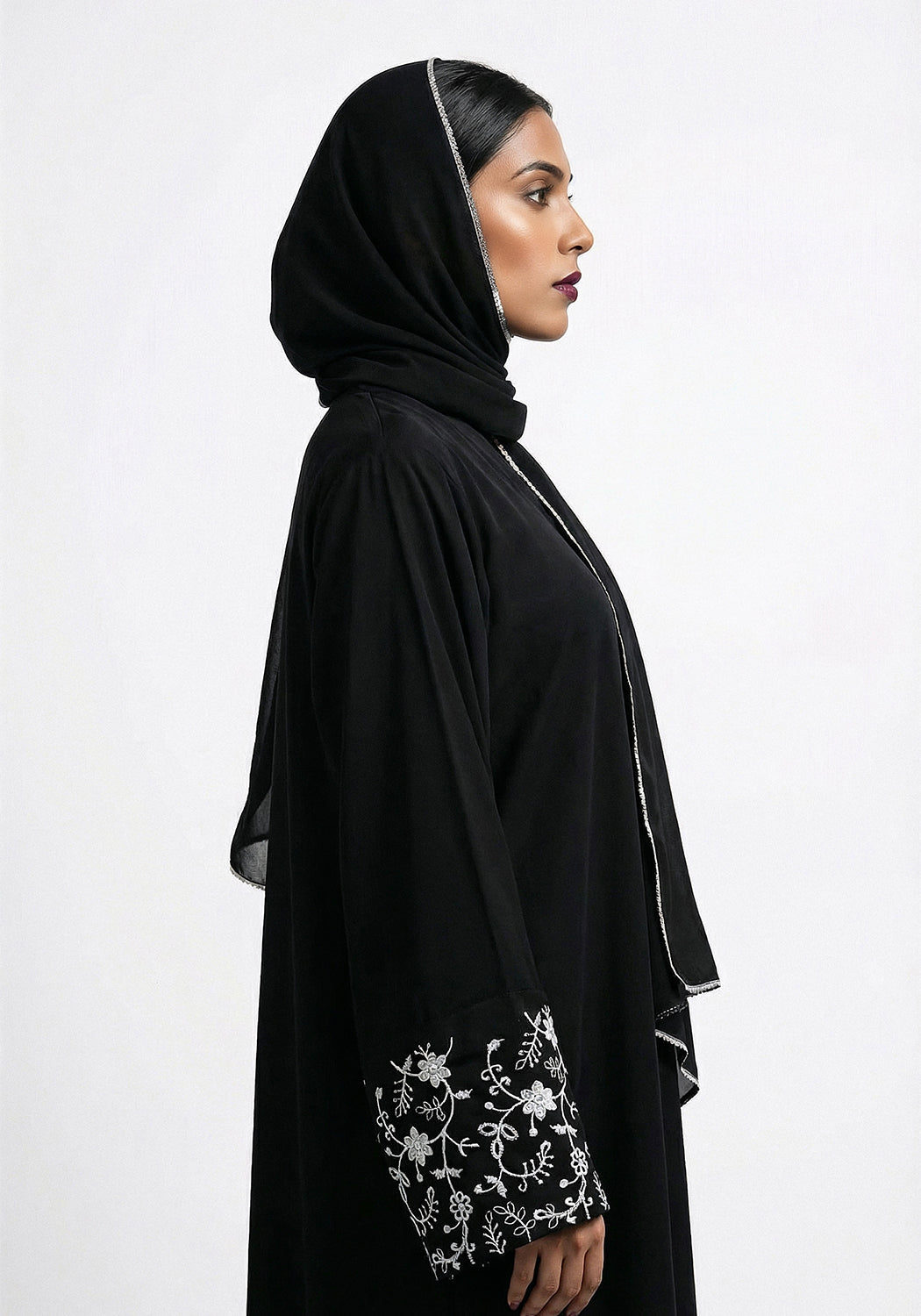 Black Sleeves Embroidery Abaya | The Classic Edits
