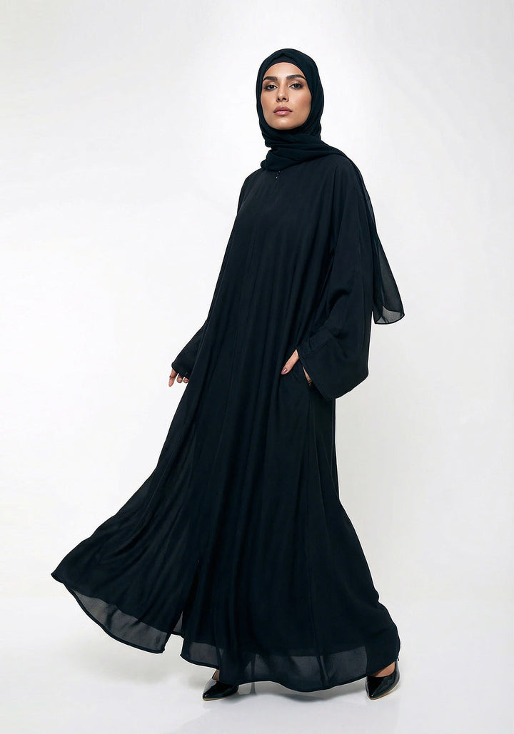 BLACK CLASSIC FRONT-CLOSED ABAYA