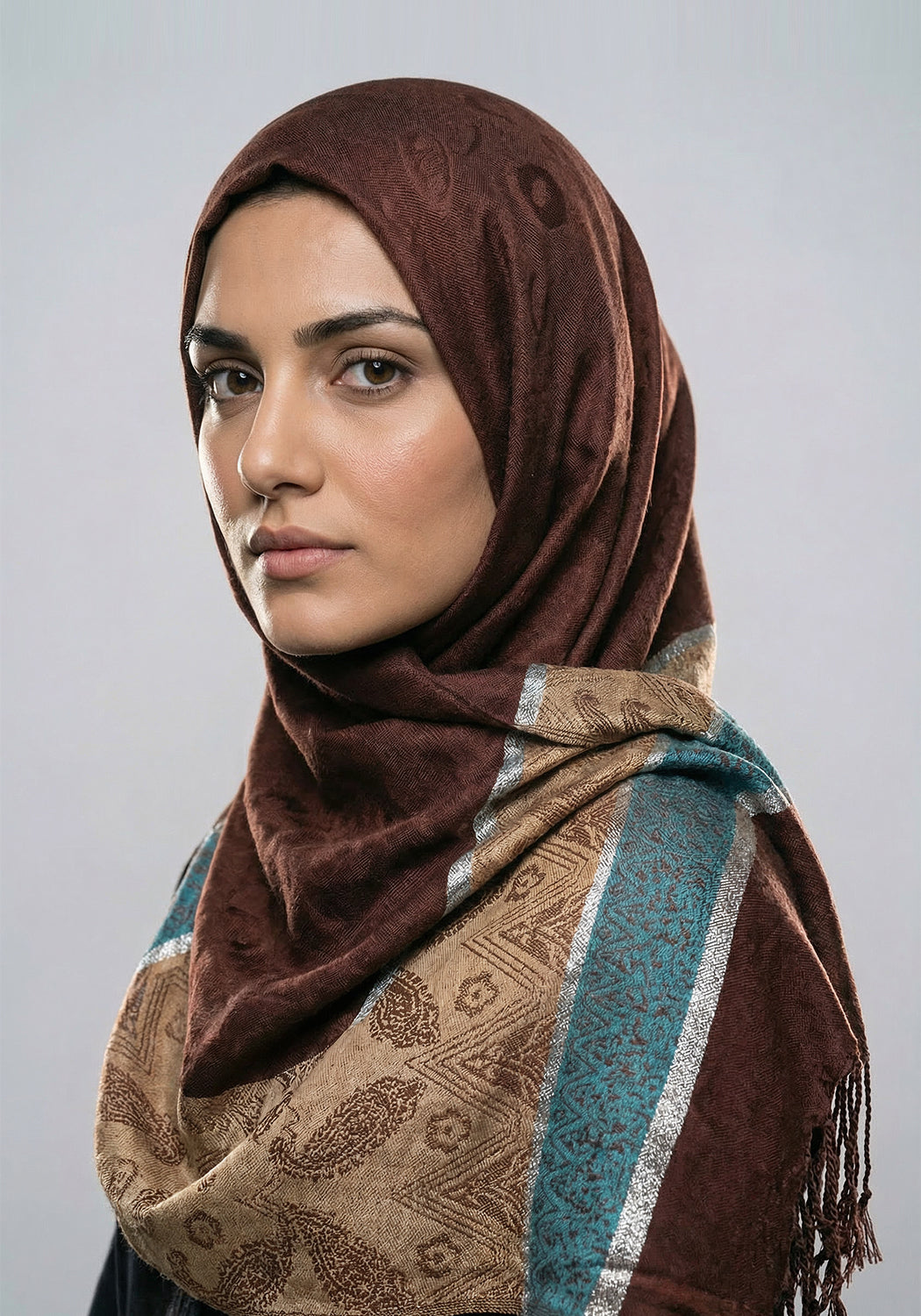 Naira Pashmina Hijab - Dark Brown