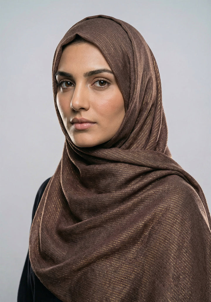 Ferial Lawn Hijab - Dark Brown