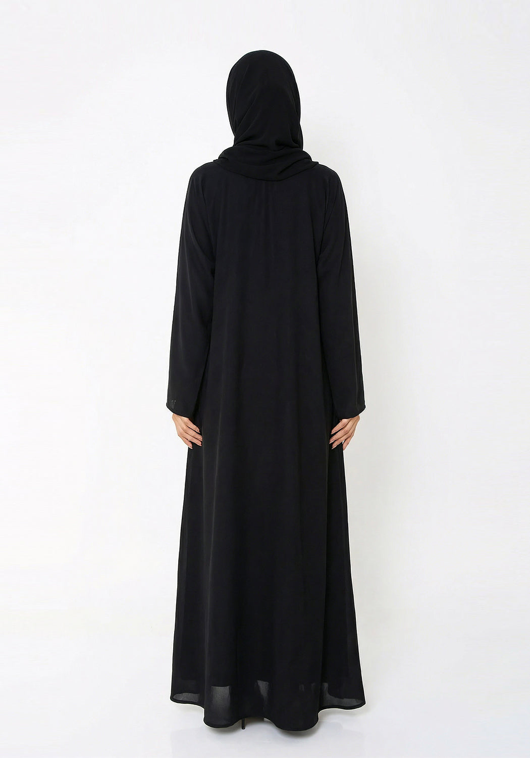 BLACK CLASSIC FRONT-CLOSED ABAYA