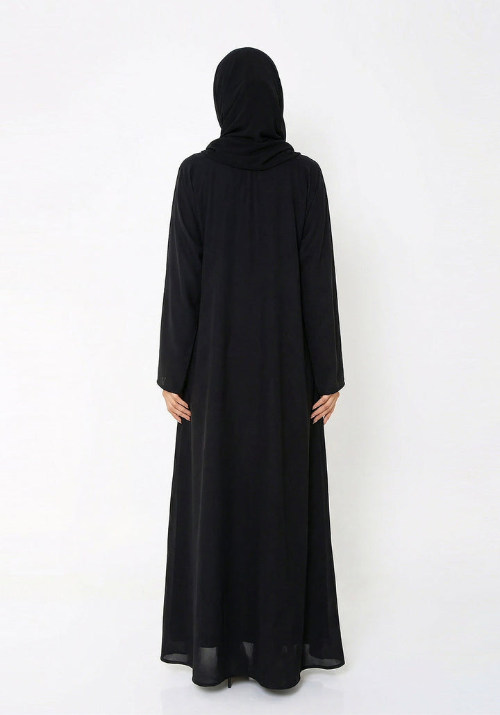 BLACK CLASSIC FRONT-CLOSED ABAYA