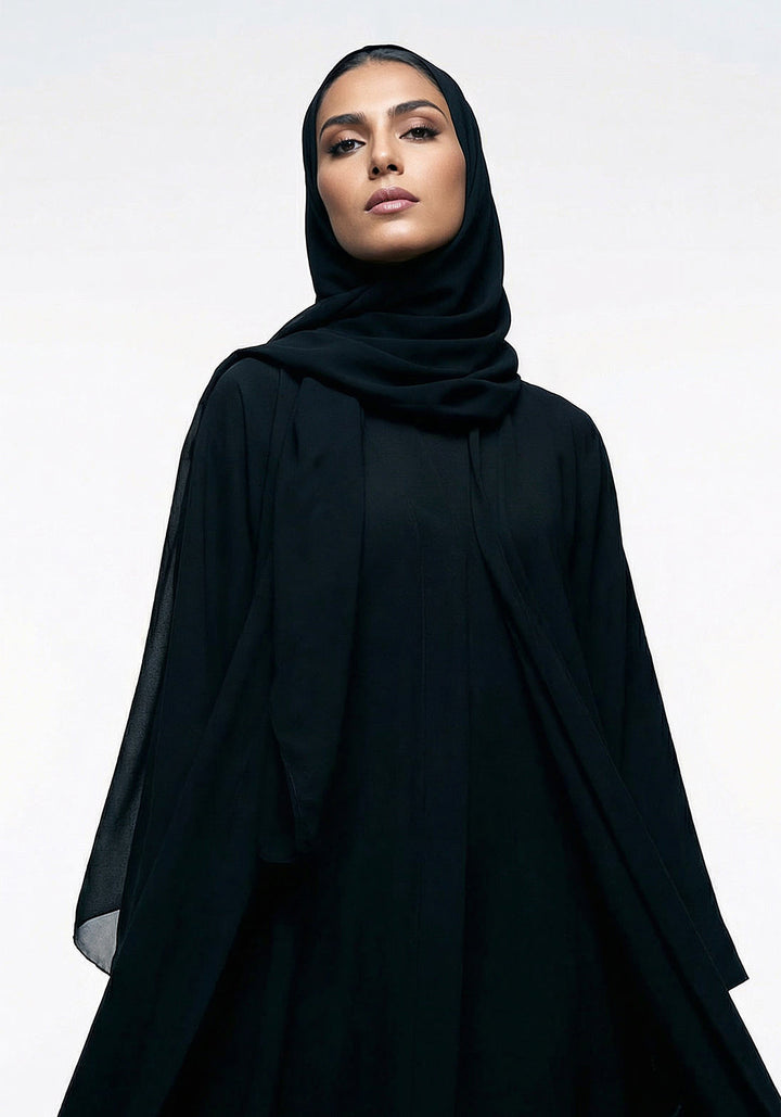BLACK CLASSIC FRONT-CLOSED ABAYA