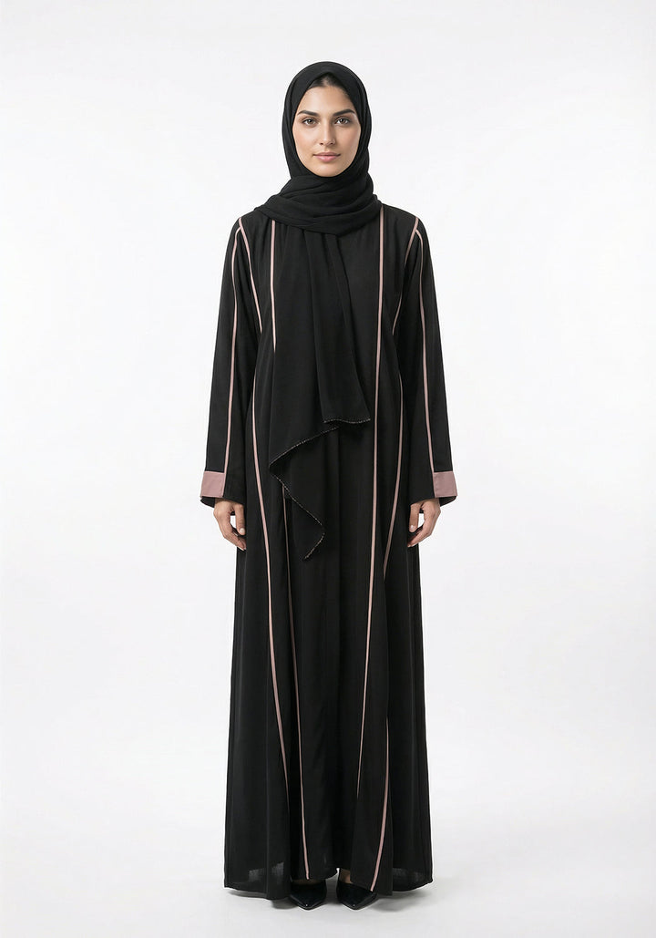 Nida Contrast Abaya | The Classic Edits