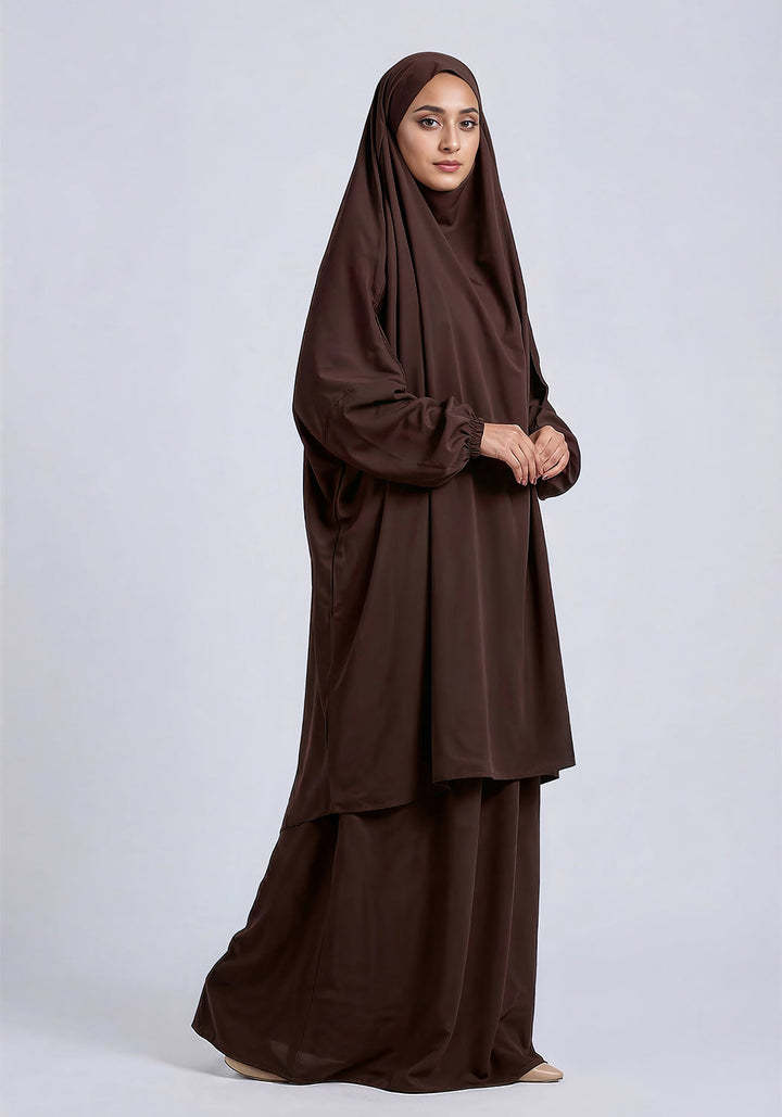 Two-Piece Jilbab - Dark Brown