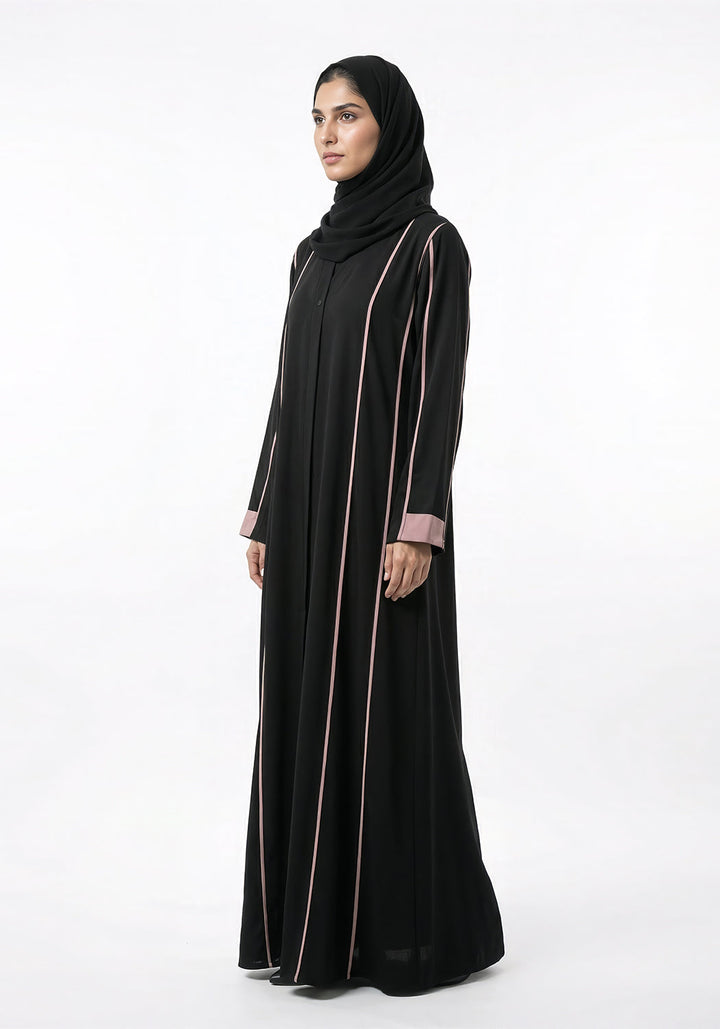 Nida Contrast Abaya | The Classic Edits