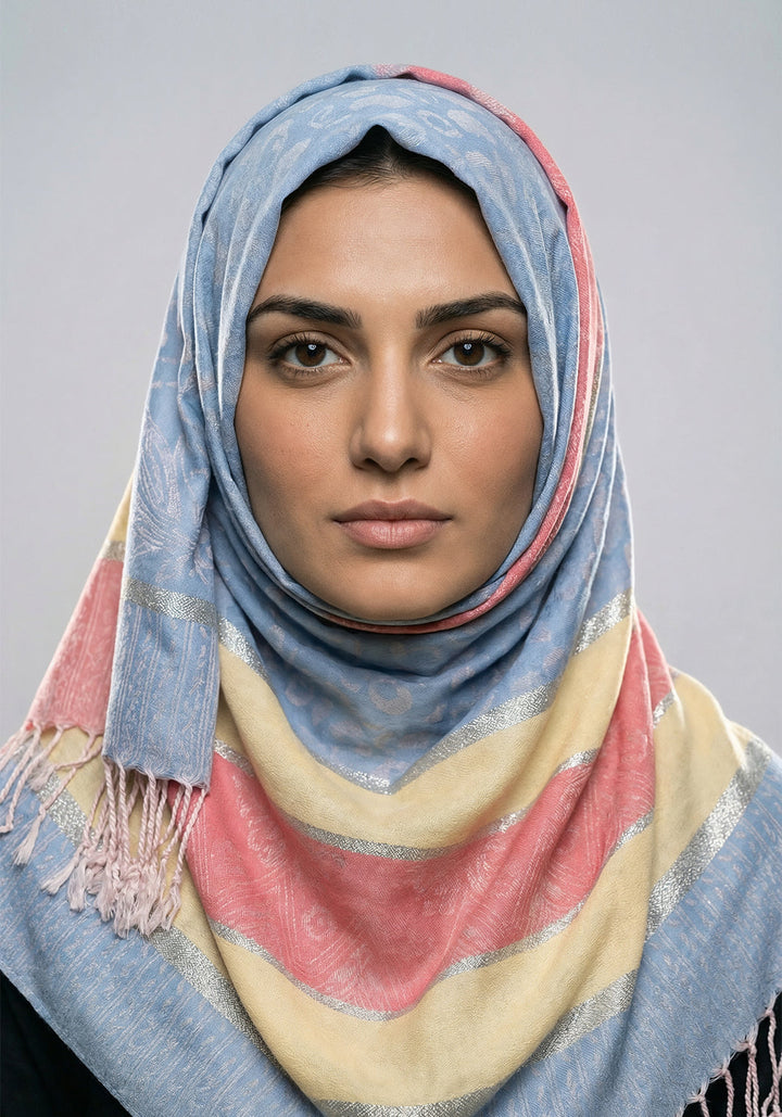 Naira Pashmina Hijab - Sky Blue