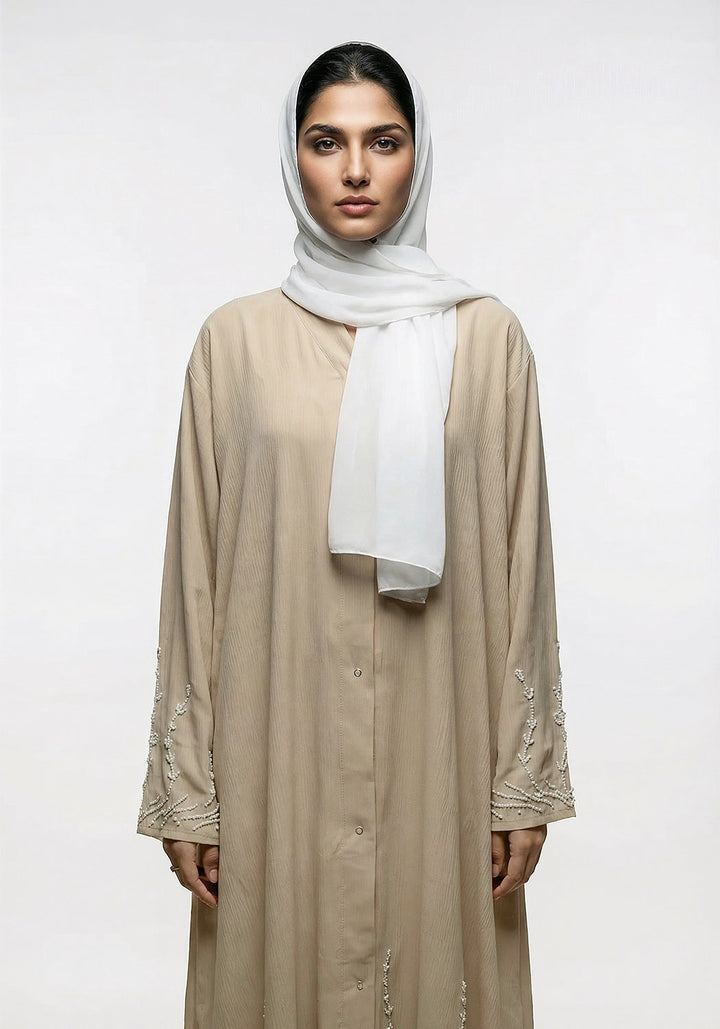 Pearls Dabka Abaya | Serene Threads