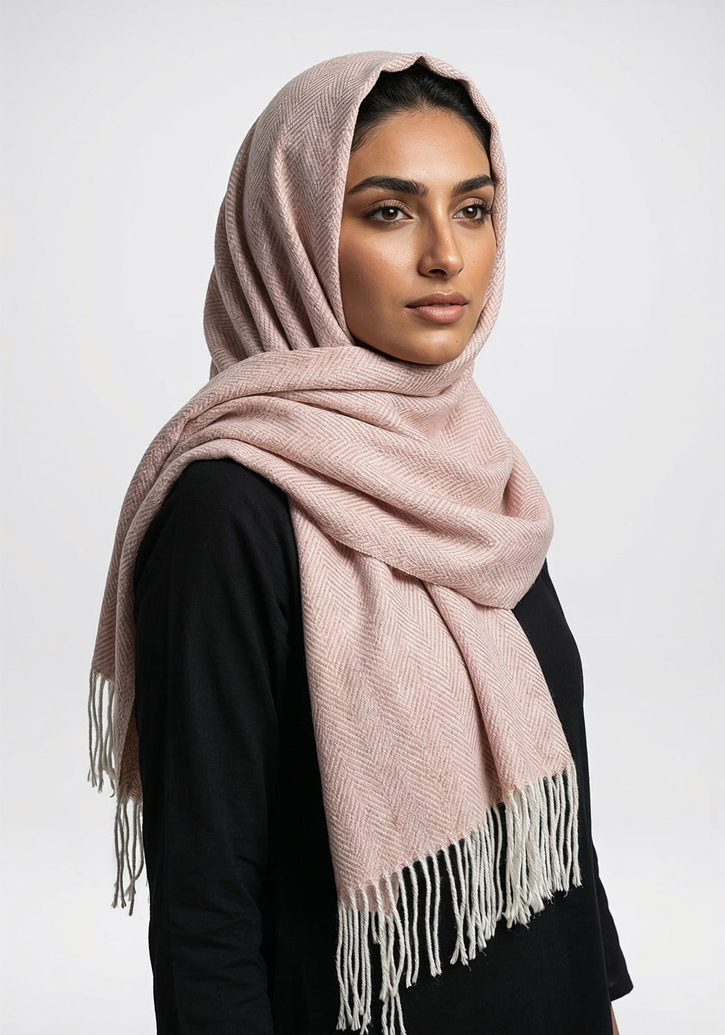 Amna Wool Hijab - Peach