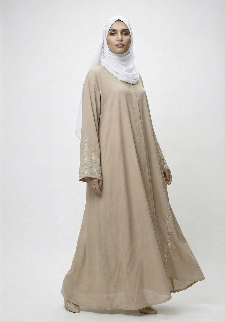 Pearls Dabka Abaya | Serene Threads