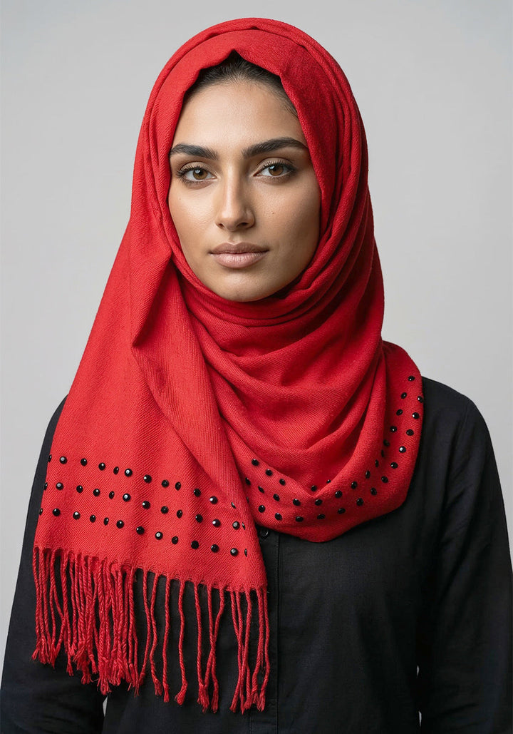 Haya Wool Hijab - Red
