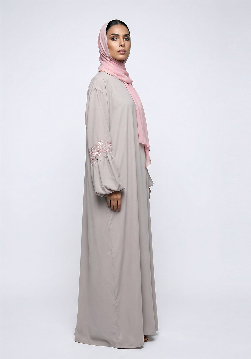Silver Petal Abaya