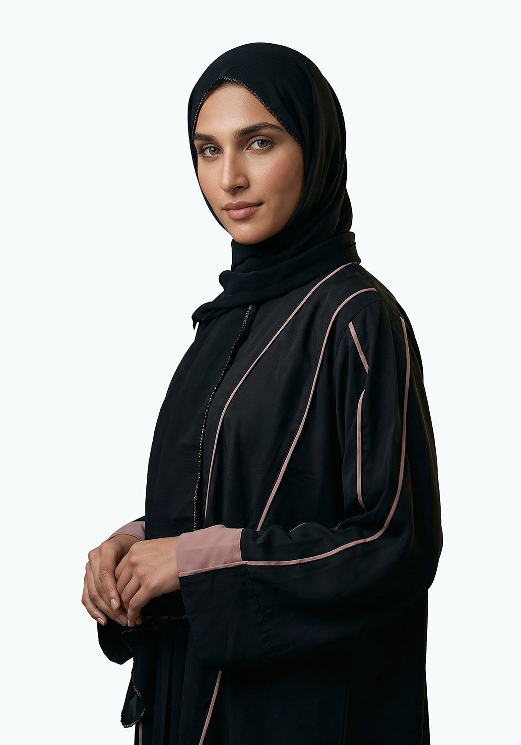 Nida Contrast Abaya | The Classic Edits